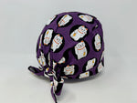 Load image into Gallery viewer, Lucky Cats On Purple - Cotton Dobby
