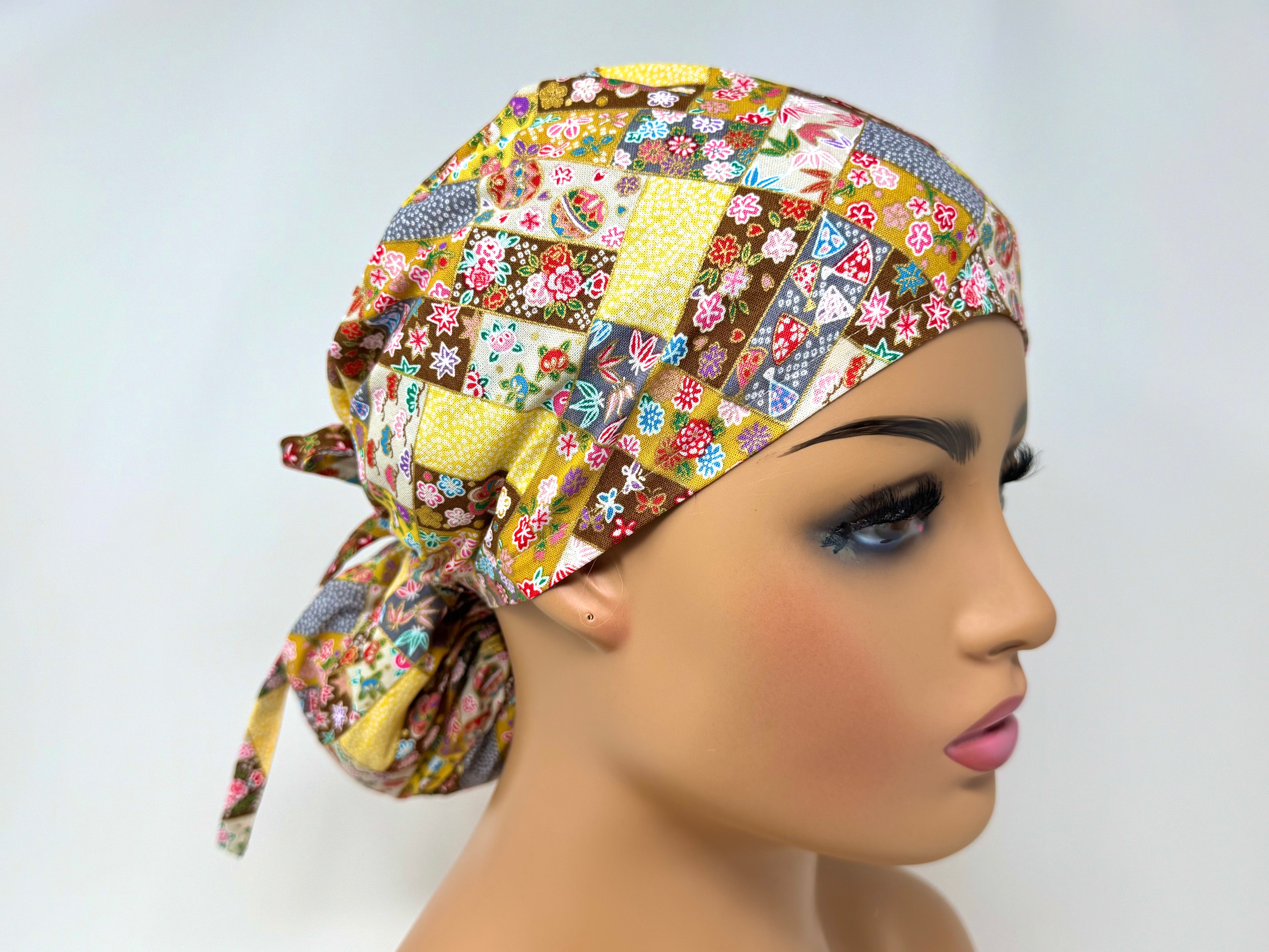 Mixed Floral Pattern   *Gold Metallic Print* - Ponytail