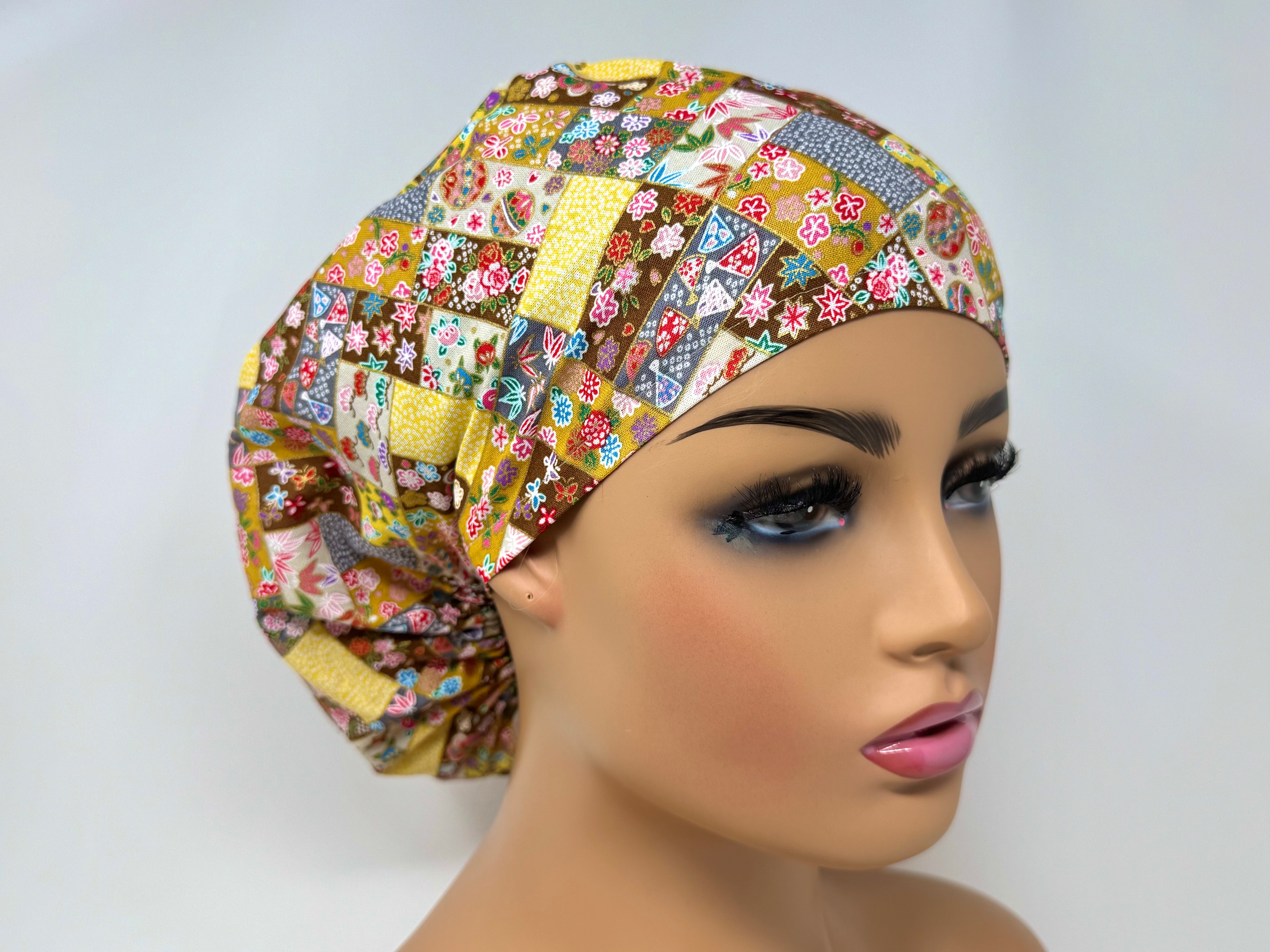 Mixed Floral Pattern   *Gold Metallic Print* - Ponytail