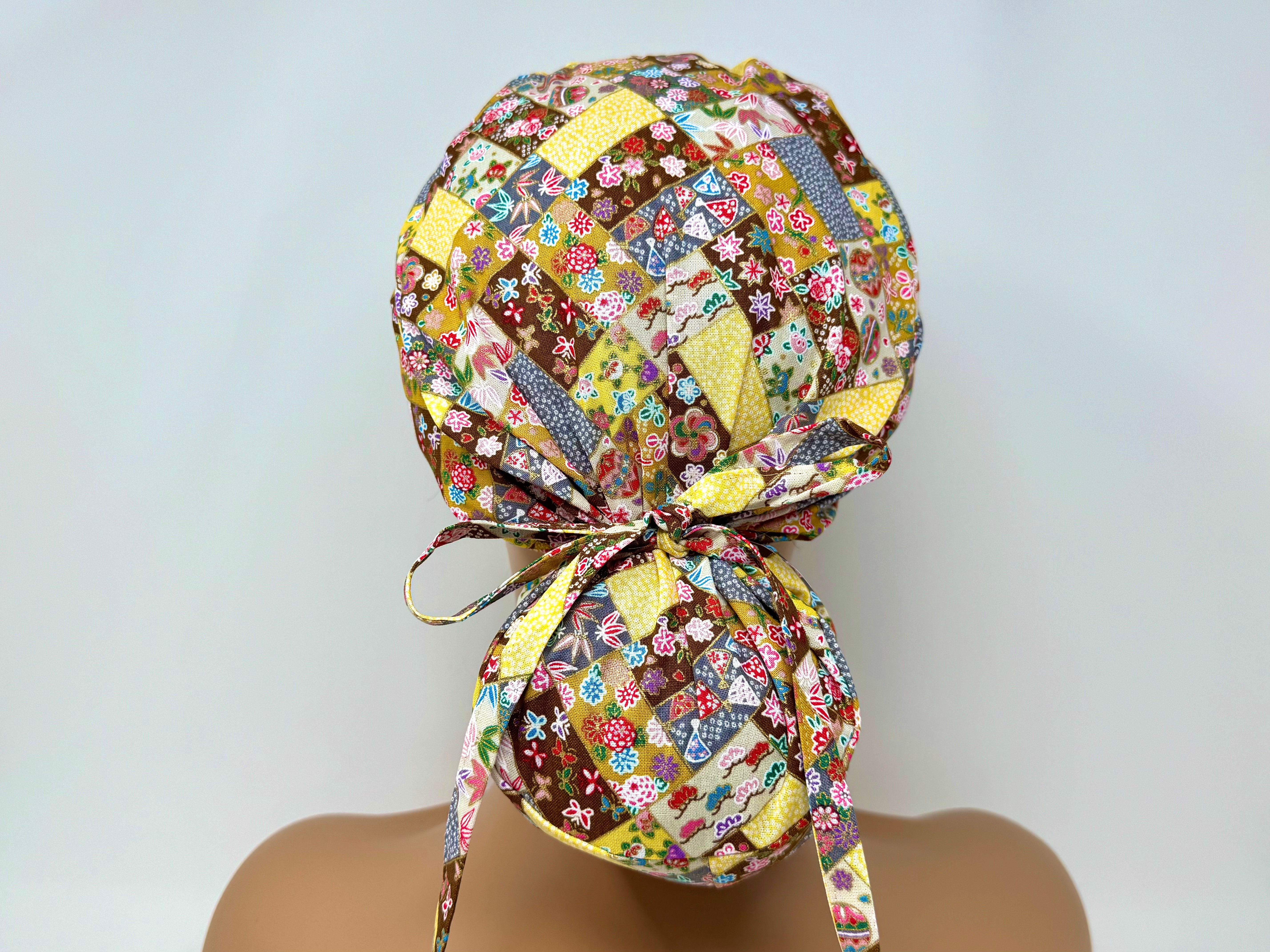 Mixed Floral Pattern   *Gold Metallic Print* - Ponytail