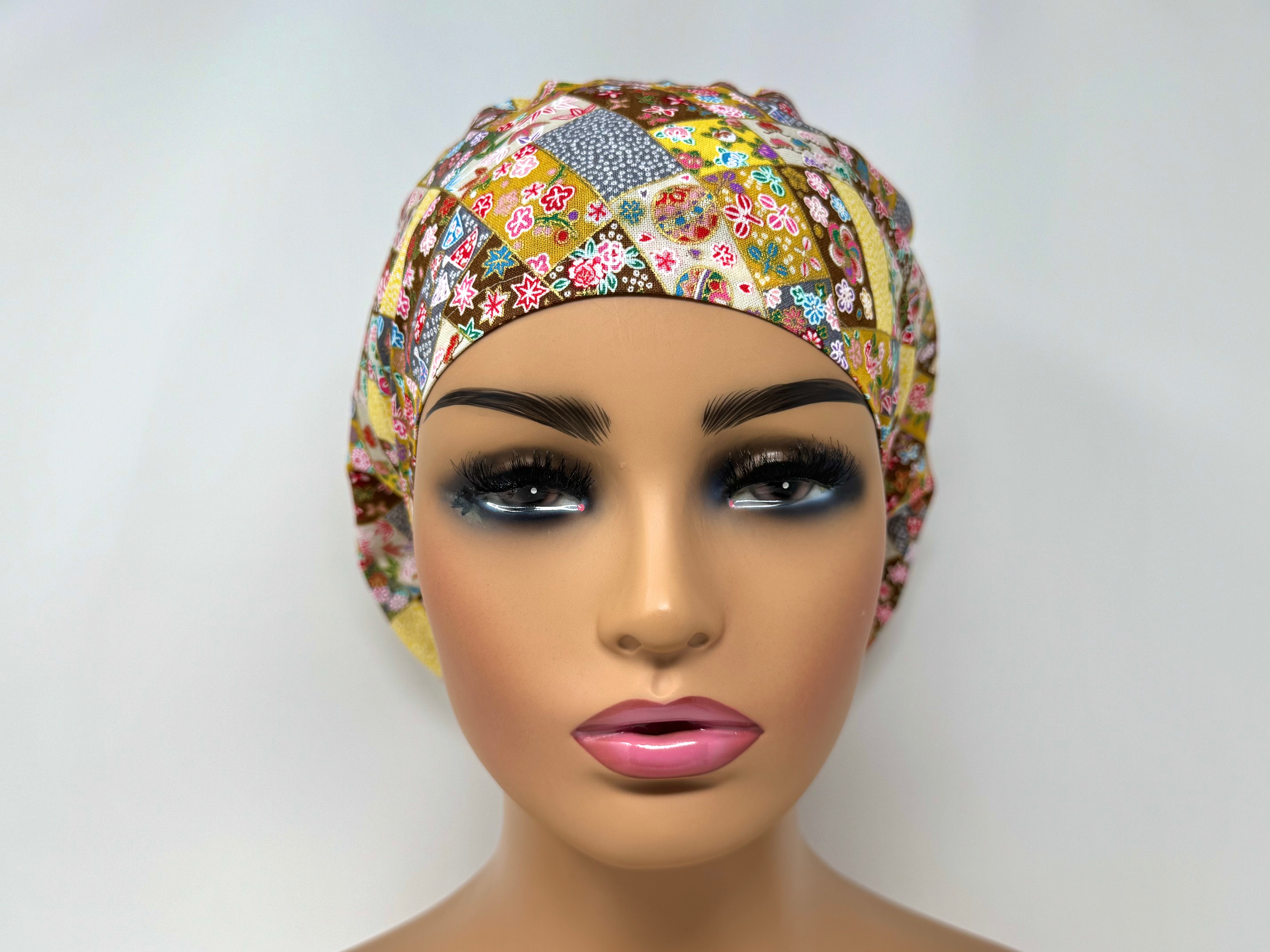 Mixed Floral Pattern   *Gold Metallic Print* - Ponytail