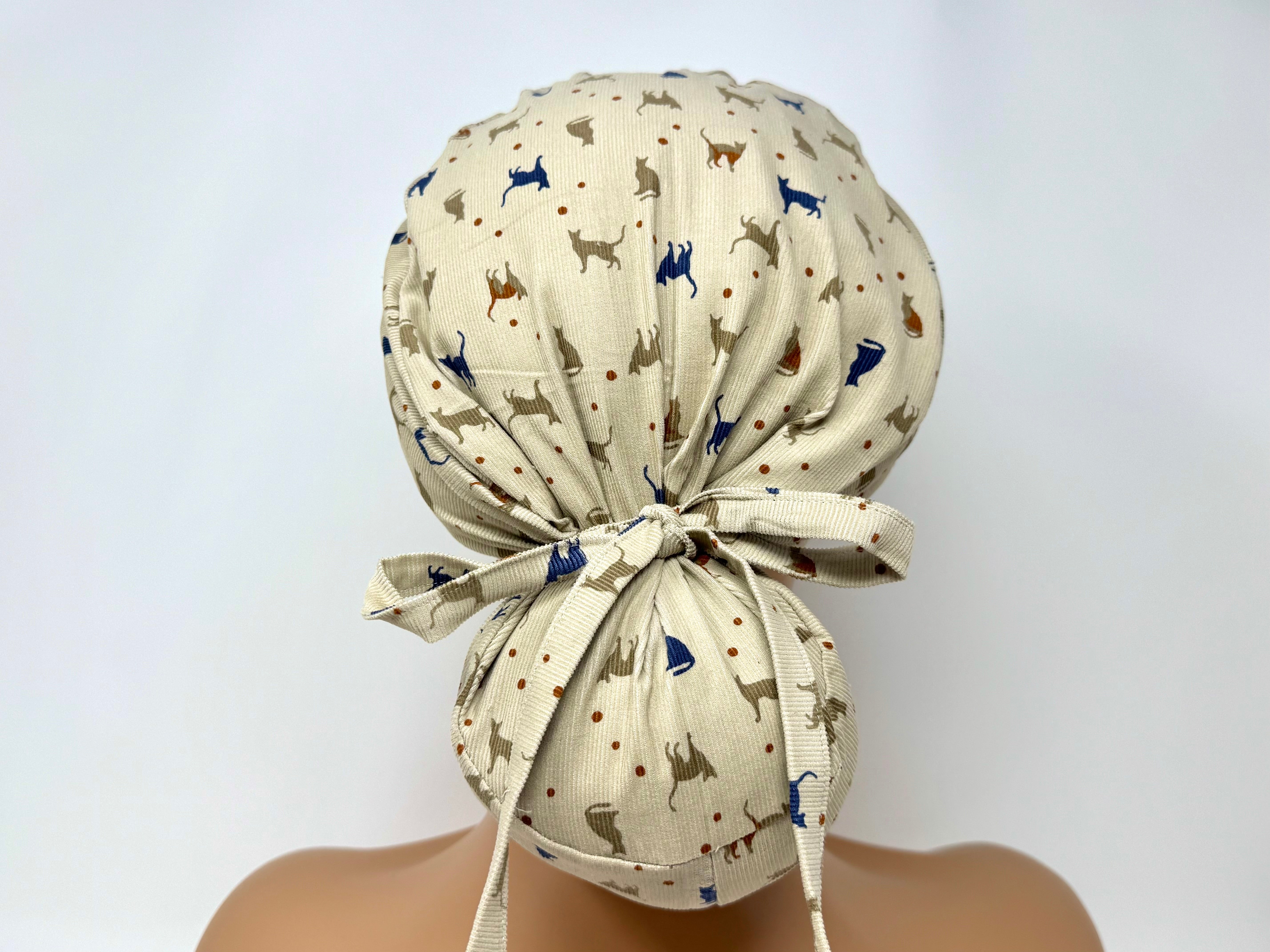 Cats and Pindots B -Cotton Corduroy - Ponytail