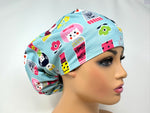 Load image into Gallery viewer, Kokeshi Dolls on Blue - Oxford Cotton - Ponytail
