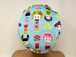 Load image into Gallery viewer, Kokeshi Dolls on Blue - Oxford Cotton - Ponytail
