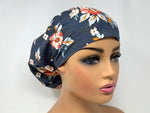 Load image into Gallery viewer, Large Pink Floral on Grey - Ponytail
