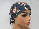 Load image into Gallery viewer, Large Pink Floral on Grey - Ponytail
