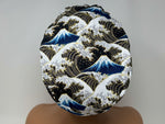 Load image into Gallery viewer, The Great Waves B -*Gold Metallic Print*  - Cotton Dobby - Ponytail
