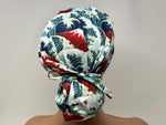 Load image into Gallery viewer, The Great Waves C -*Gold Metallic Print*  - Cotton Dobby - Ponytail
