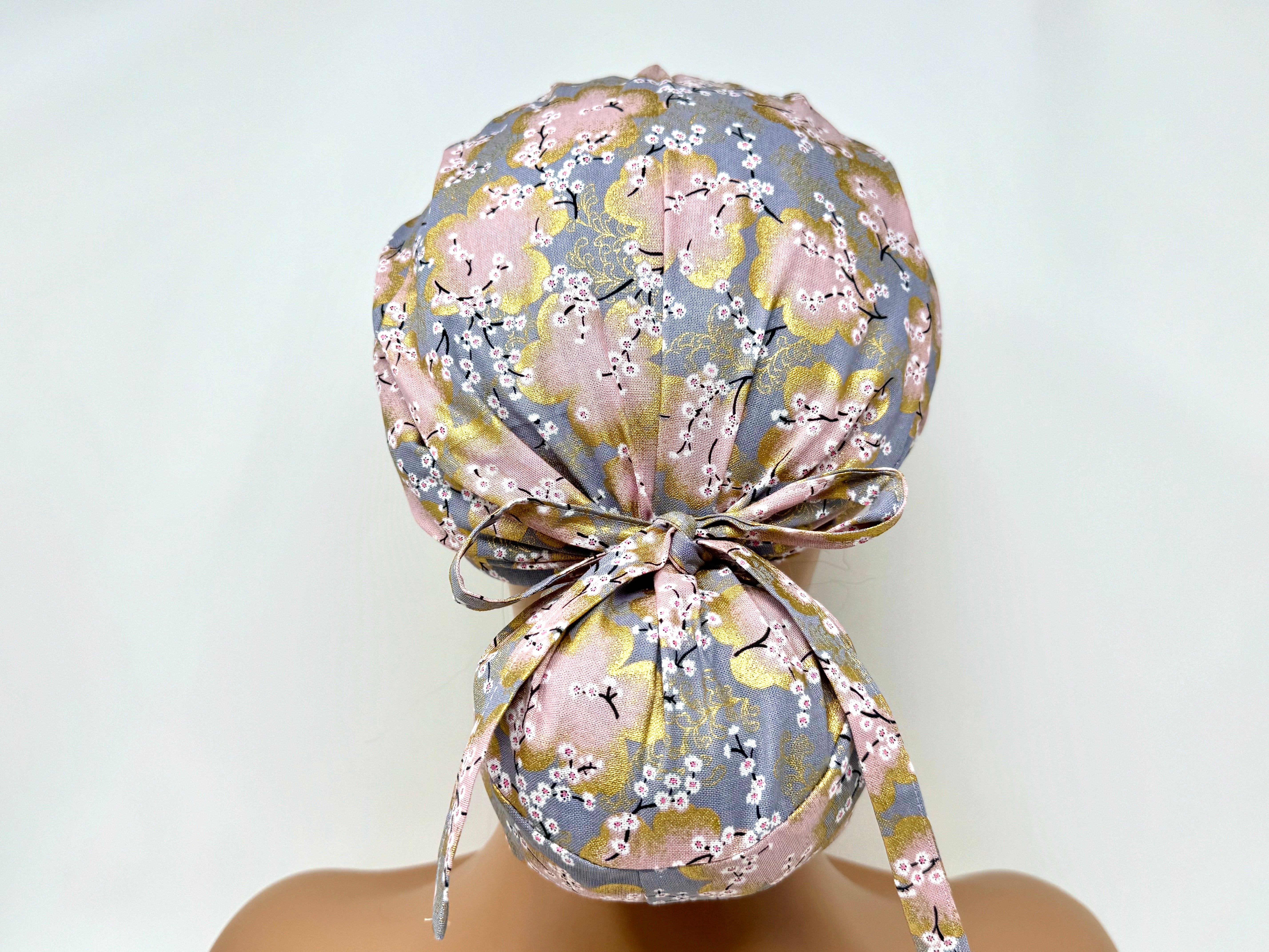 Grand Sakura on Grey *Gold Metallic Print* - Ponytail