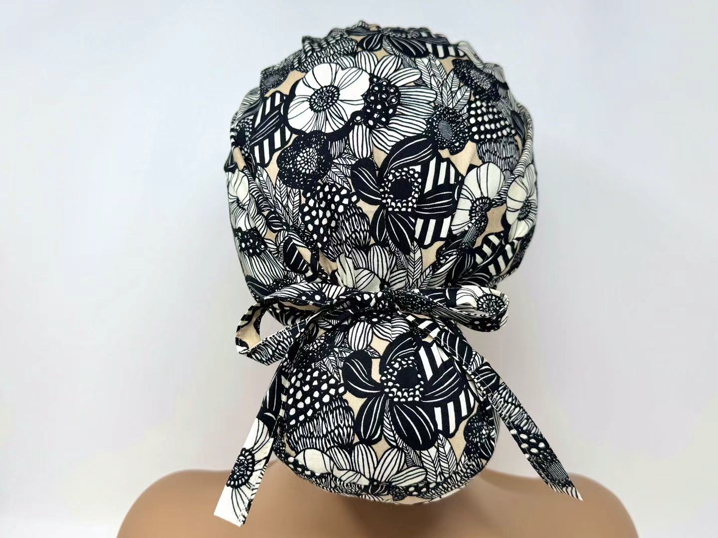 Wild Floral C - Scrub Hat - Ponytail