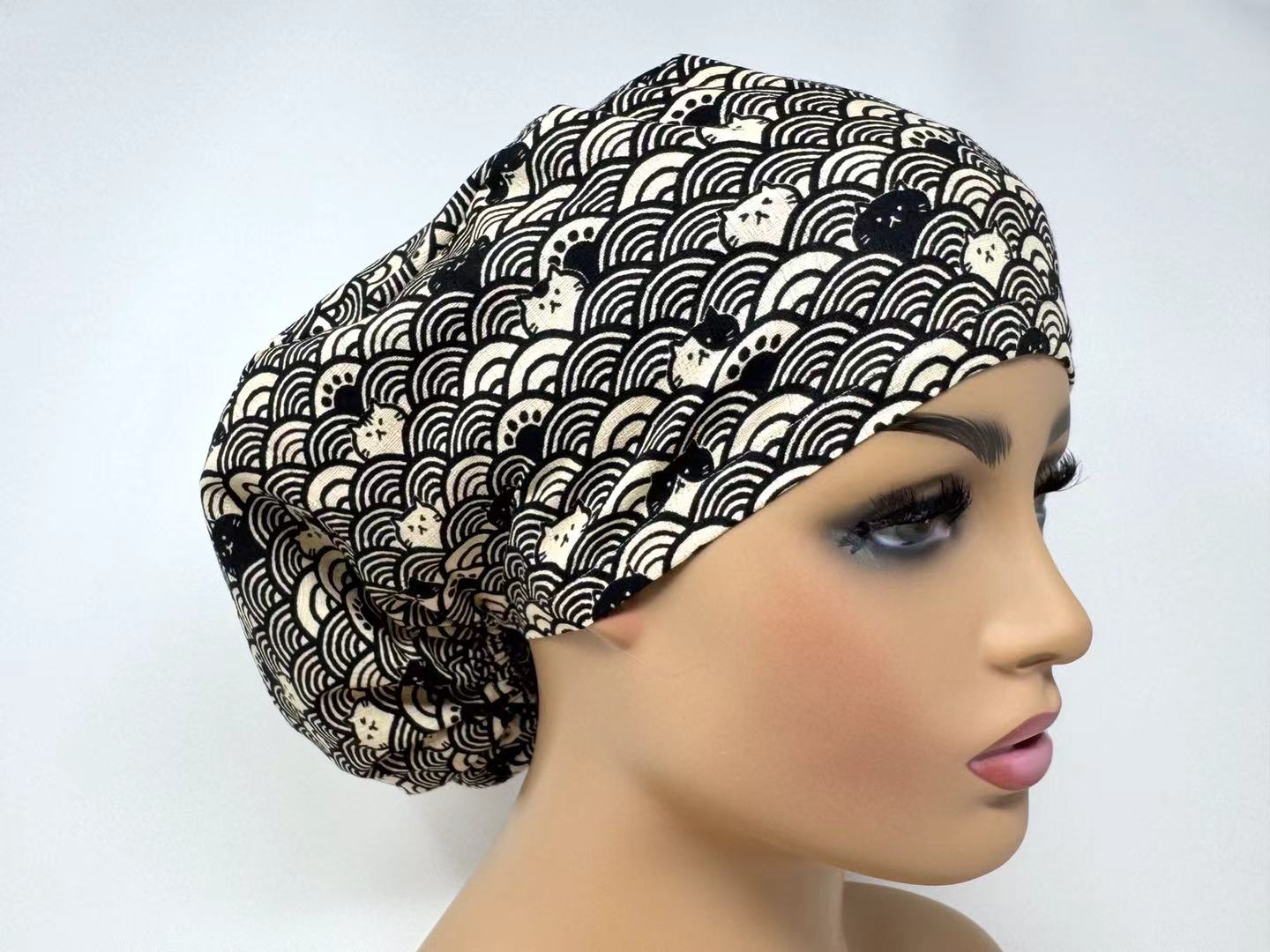 Deep Sea Cats on B *Cotton Dobby* Ponytail