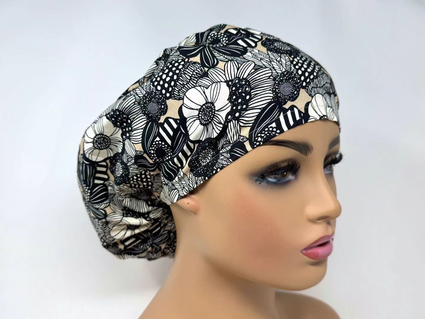 Wild Floral C - Scrub Hat - Ponytail