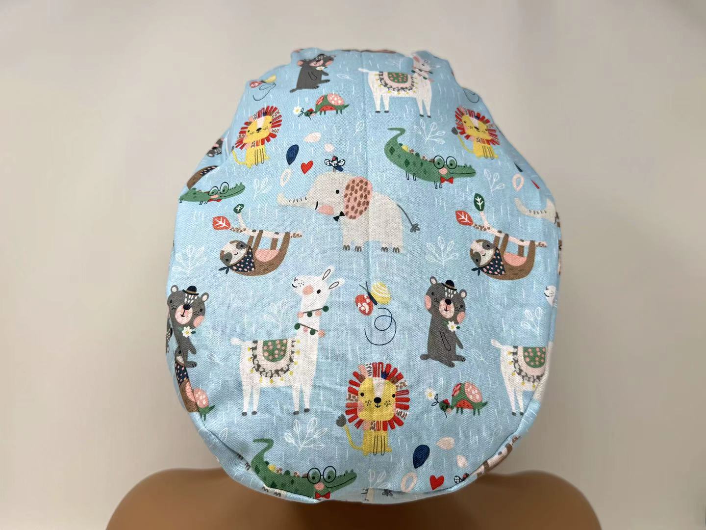 Zoo Animals on Light Blue  - Ponytail