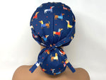 Load image into Gallery viewer, Colorful Dachshund on Navy - Ponytail
