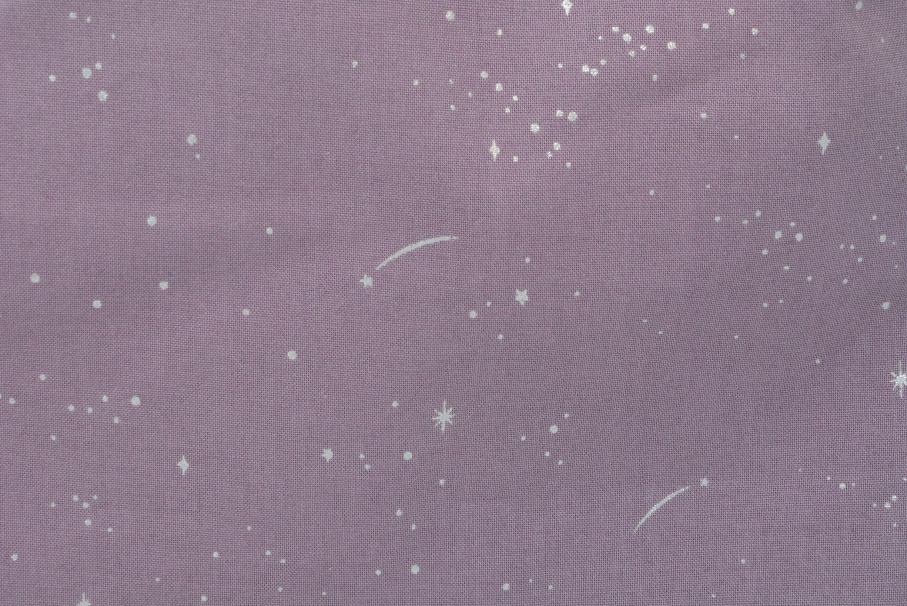 Shooting Stars on Lavender- Silver Metallic Print