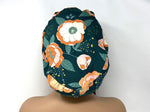 Load image into Gallery viewer, Large Orange Floral on Green - Ponytail

