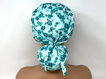 Load image into Gallery viewer, Teal Leaves *Silver Metallic Print* - Ponytail
