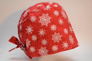 Christmas Snowflakes on Red