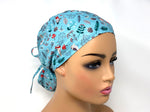 Load image into Gallery viewer, Christmas Sparrows in Hat and Scarf - Icy Blue - Ponytail

