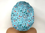 Load image into Gallery viewer, Christmas Sparrows in Hat and Scarf - Icy Blue - Ponytail
