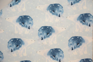 Polar Bear and Stars on Icy Blue