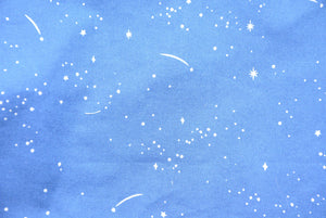 Shooting stars on Blue *Silver metallic print*