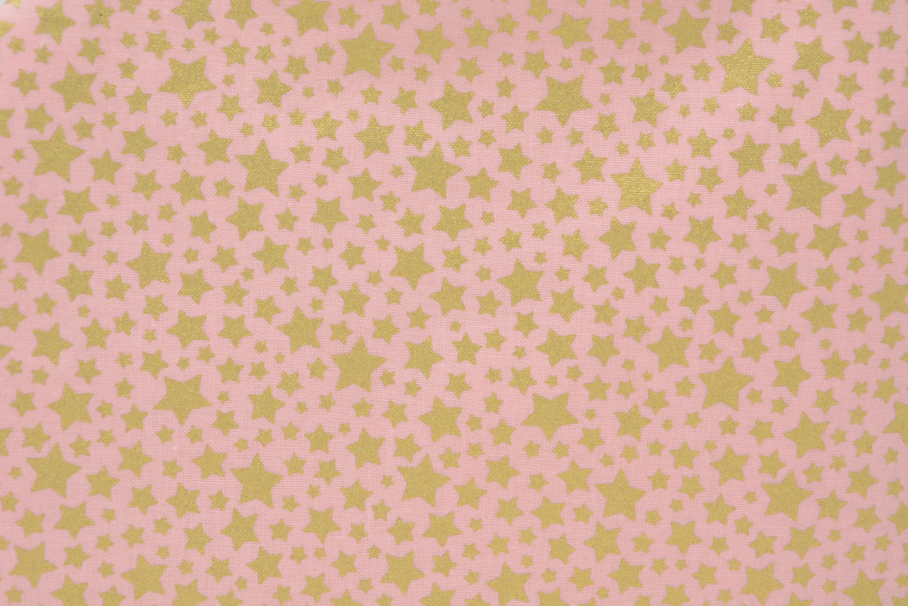 Gold Stars on Pink with *Gold Print*