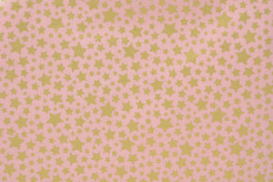 Gold Stars on Pink with *Gold Print*