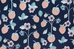 Load image into Gallery viewer, Strawberries and Flowers on Navy Blue
