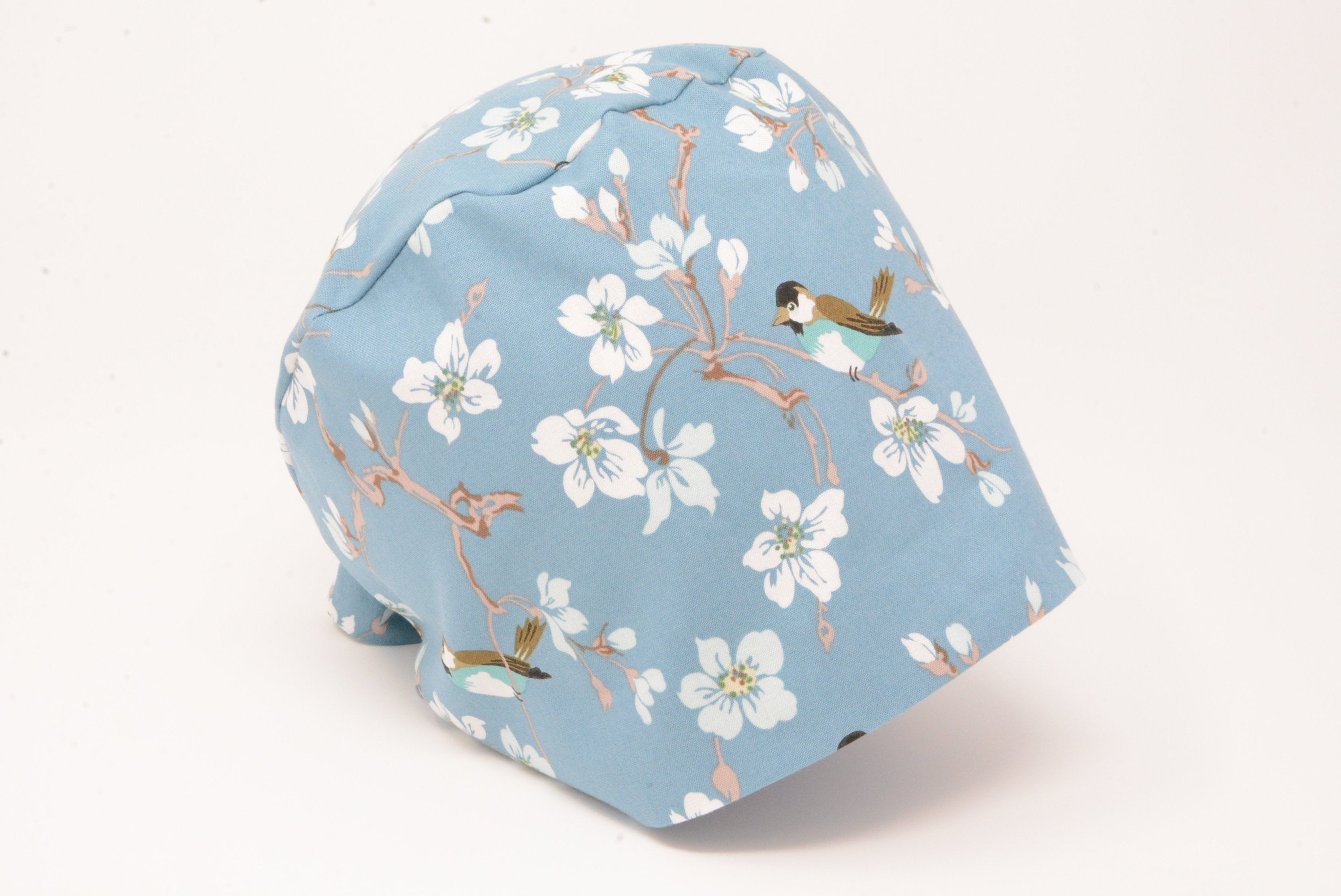 Sparrow and Apple Blossom - Pastel Blue