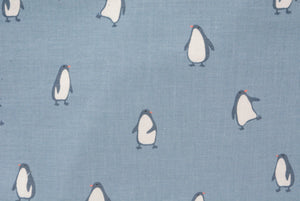 Penguins on Muted Blue - Cute Animal Pixie for Women