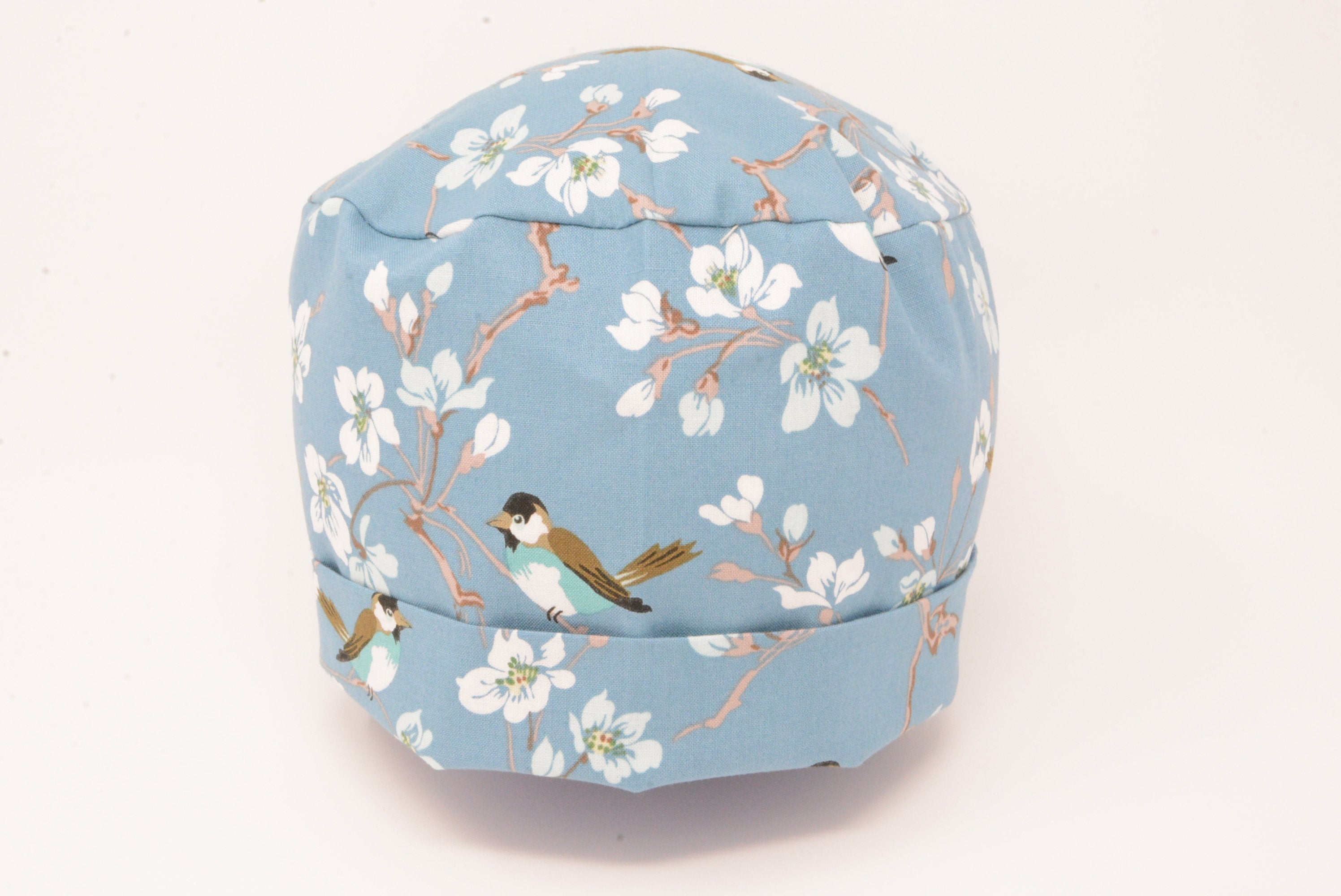 Sparrow and Apple Blossom - Pastel Blue