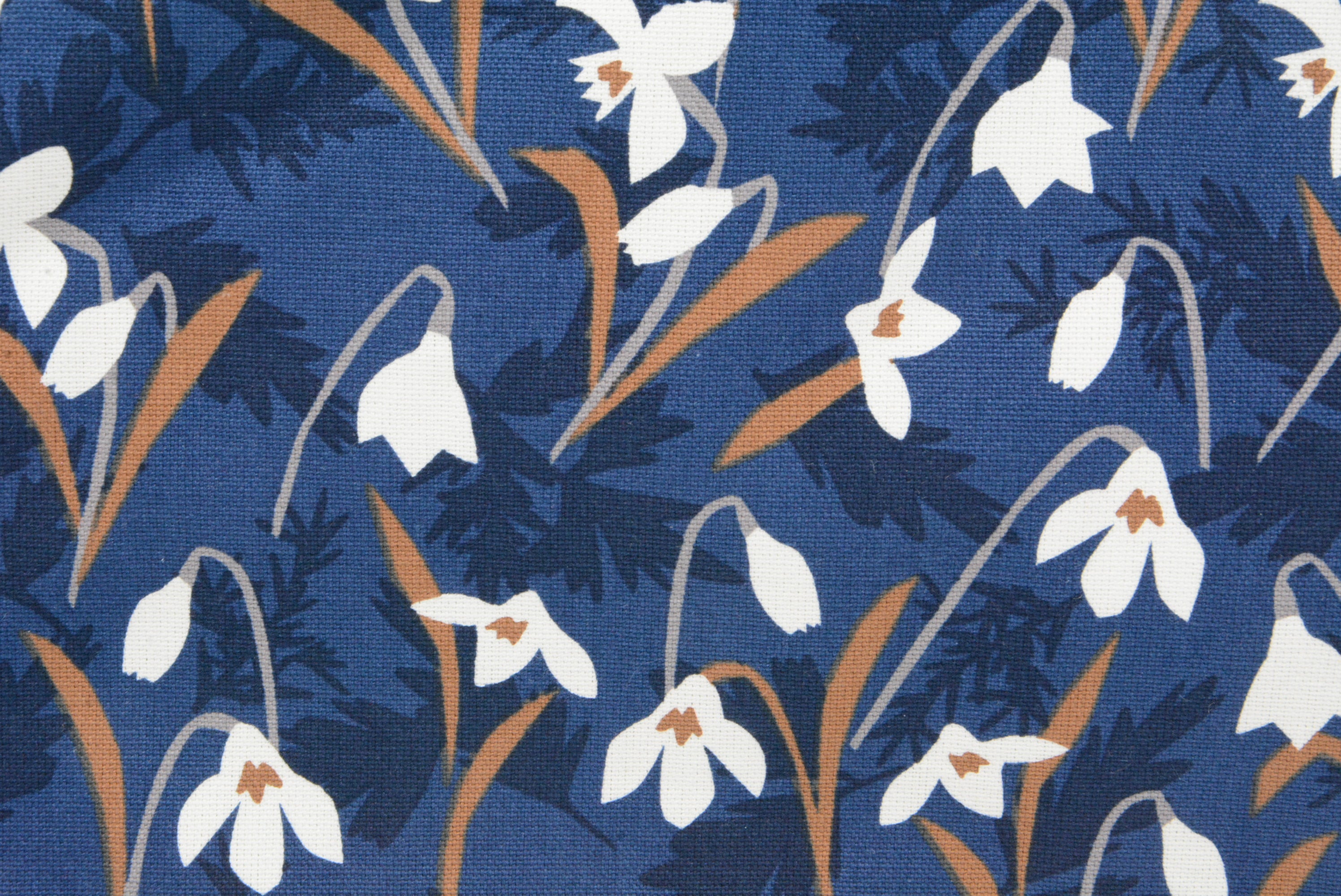 Snowdrop Flowers *Cotton Linen Fabric*