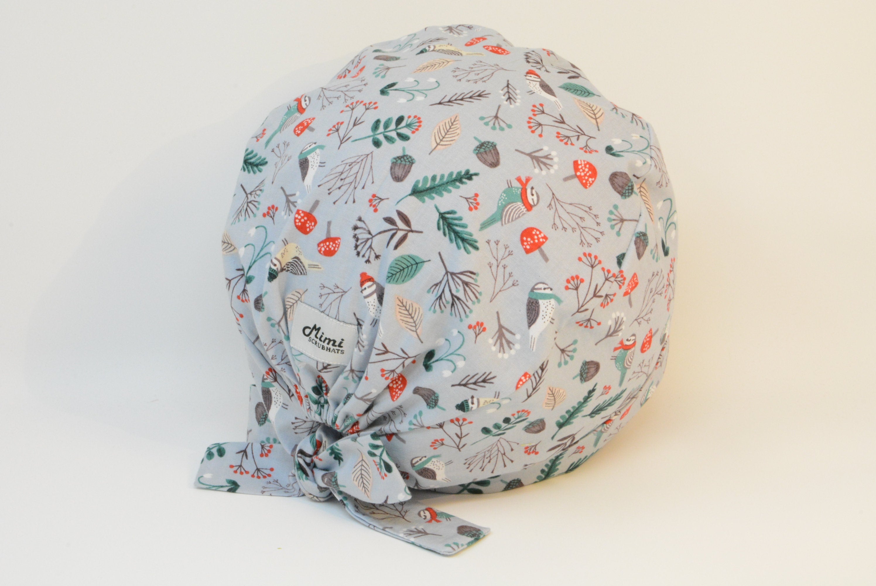 Christmas Sparrows in Hat and Scarf - Eggshell