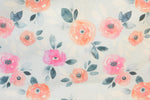 Load image into Gallery viewer, Coral and Pink Watercolor Floral on Icy Blue
