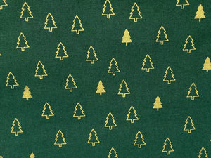 Shining Christmas Trees - Gold Metallic Print