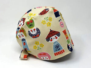 Kokeshi Dolls on Beige *Cotton Oxford*