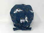 Load image into Gallery viewer, Celestial Whales on Indigo &lt;br&gt;- Gold Metallic Print
